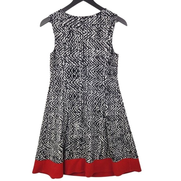 Alyx Petite Dress Size 10P Black White Print Sleeveless Pleats Stretch Party - Picture 4 of 9